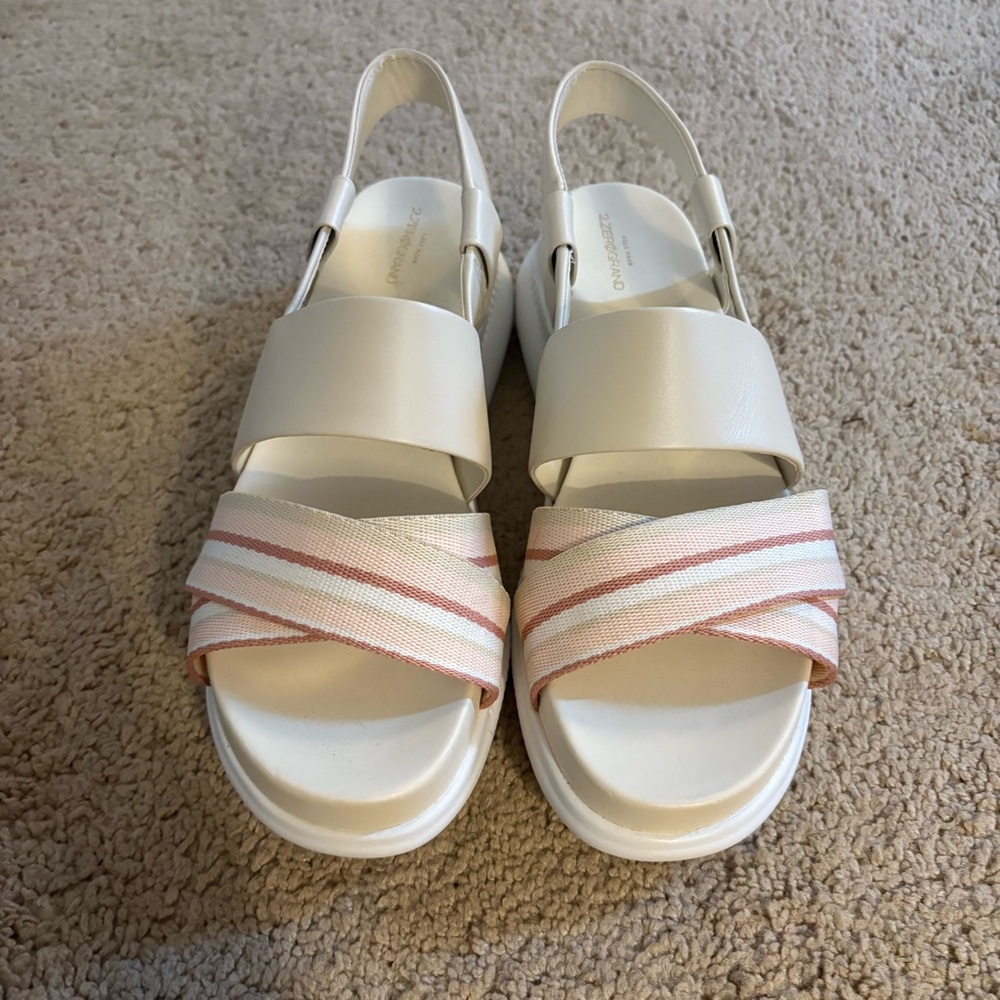 Cole Haan Cream and Pink Sandals with Modern Slingback